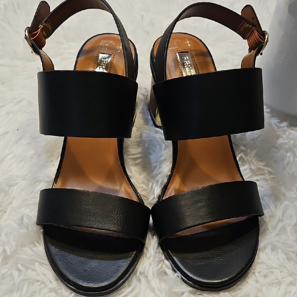 Zara Black Leather Sandals